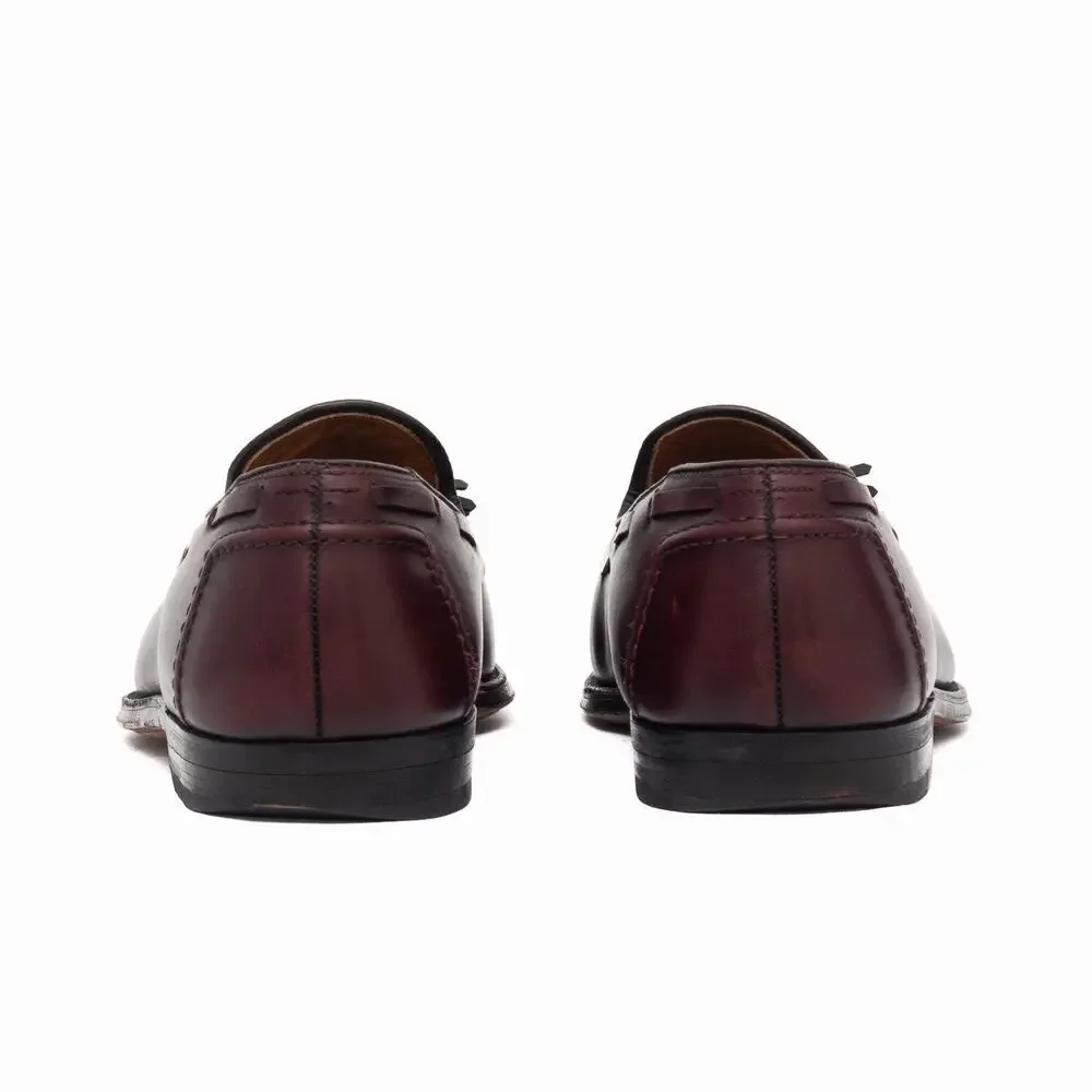 654$ ALDEN 769 Burgundy Leather Tassel Loafers D Hand-Made in USA US 10 D